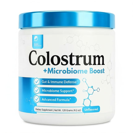 Prime Powders Colostrum Powder with Akkermansia | Grass-Fed Bovine, 1B AFU Probiotic | Gut Support, IgG Rich | 120 Servings