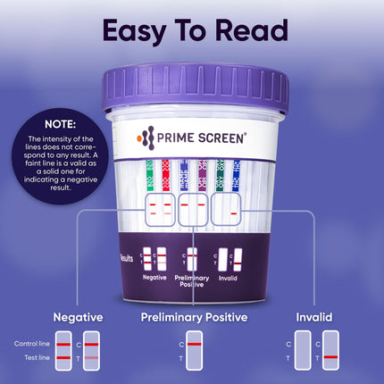 [5 Pack] Prime Screen 6-Panel Urine Test Cup - CLIA Waived - BZO COC mAMP OPI OXY THC - C-CUP-TDOA-564