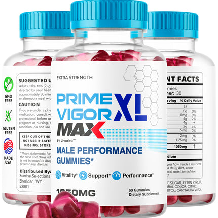 Prime Vigor XL Max Gummies (5 Pack) for Men | 5 Months Supply