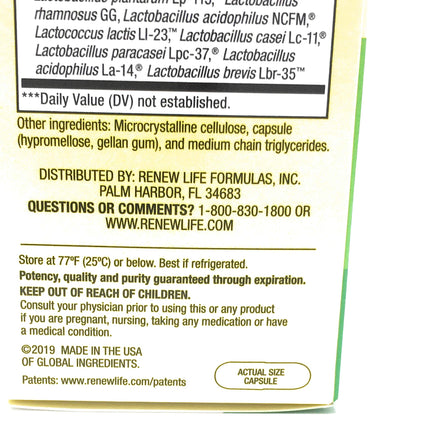 PROBIOTIC 30B UF | Renew Life Ultimate Flora 50+ Probiotic, 60 Ct