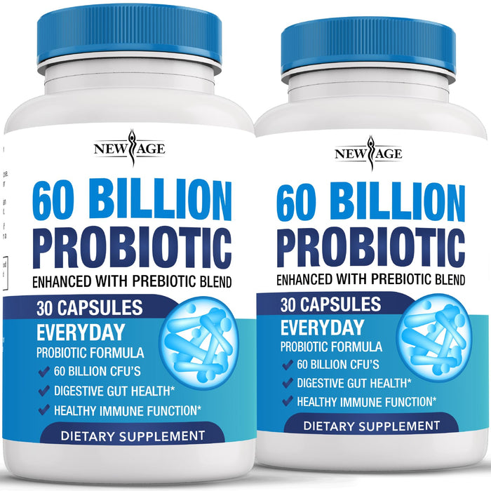 Probiotics 60B CFU with Prebiotic – For Women, Men & Adults | Shelf Stable