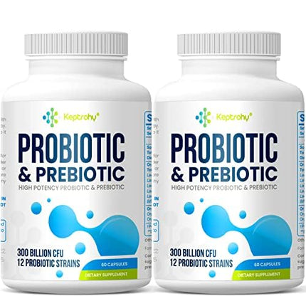 Probiotics for Women & Men | 300B CFU + Organic Prebiotics | 120 Caps