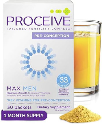 Proceive Max Men Fertility Supplement – 30 Orange Flavor Packets