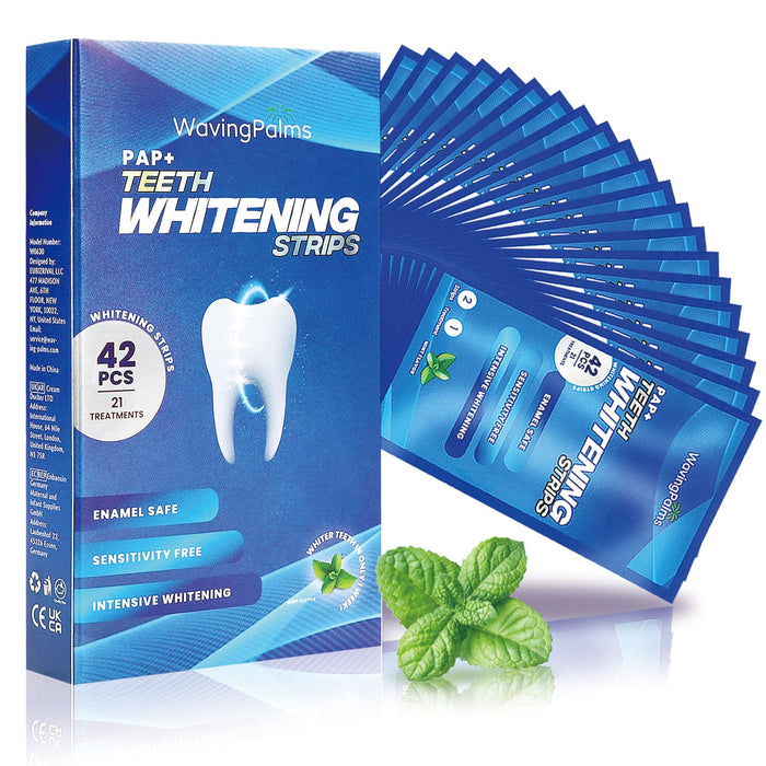 Professional Whitening Strips for Sensitive Teeth - Hydrogen Peroxide-Free Mint (42 Count)