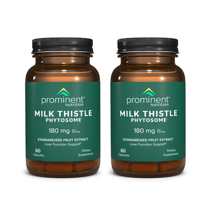 Prominent Nutrition Milk Thistle Phytosome 180 mg – 2 Pack | Liver Support & Detox | 29% Sylibin