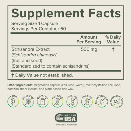 Prominent Nutrition Schisandra Berry Extract – 500 mg Standardized Schisandrins, Pure Schisandra Chinensis, 2 Pack