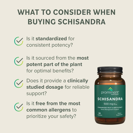 Prominent Nutrition Schisandra Berry Extract – 500 mg Standardized Schisandrins, Pure Schisandra Chinensis, 2 Pack
