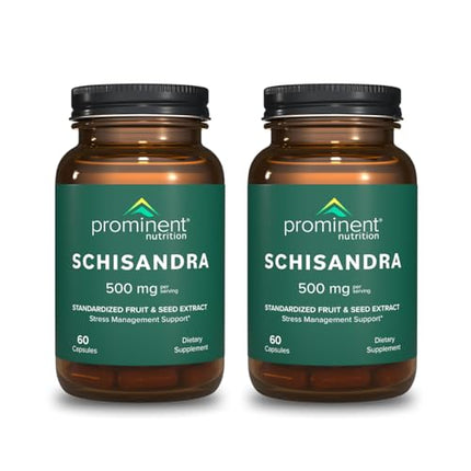 Prominent Nutrition Schisandra Berry Extract – 500 mg Standardized Schisandrins, Pure Schisandra Chinensis, 2 Pack
