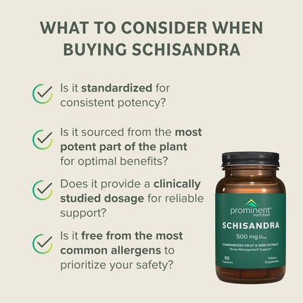 Prominent Nutrition Schisandra Berry Extract – 500 mg Standardized Schisandrins, Pure Schisandra Chinensis, 2 Pack