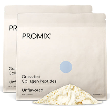 Promix Hydrolyzed Collagen Peptides - Grass-Fed Type I & III, Unflavored, 2 x 2.5 lb | ProMix Nutrition