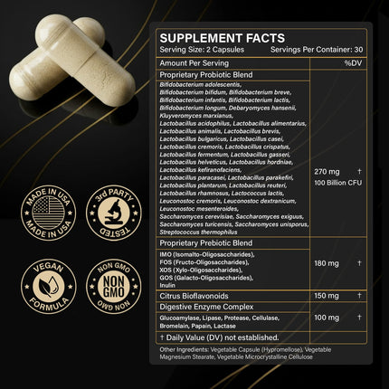 Proriginal Probiotics with Prebiotics — 100 Billion CFU, 35 Strains, Vegan, Non-GMO, 120 Capsules