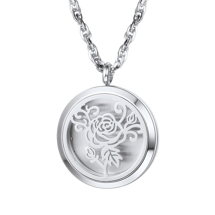 PROSTEEL Diffuser Necklace – Aromatherapy Locket Pendant in Stainless Steel