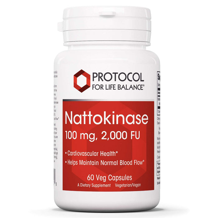 Protocol Nattokinase - 100mg Nattokinase Supplement - for Heart Health & Blood Circulation* - Kosher & Dairy Free - 60 Veg Caps