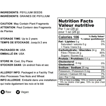 Food to Live Whole Psyllium Husks – 3 lb, Pure Psyllium Husk Flakes, Unflavored, Keto & Vegan
