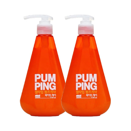 Pumping Toothpaste Citrus Scent 2-Pack | Mess-Free Gel for Fresh Breath