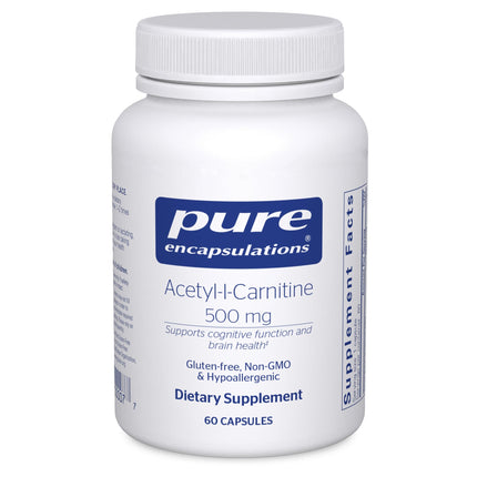 Pure Encapsulations Acetyl-L-Carnitine 500 mg | Memory & Focus Support | Gluten Free & Non-GMO | 60 Capsules
