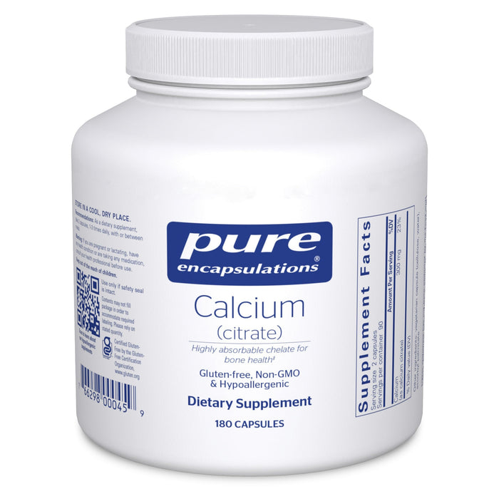 Pure Encapsulations Calcium (Citrate) – 180 Capsules for Bone, Teeth, Colon & Cardiovascular Health