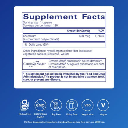 Pure Encapsulations ChromeMate GTF 600 | Metabolism Support & Lean Muscle | 180 Capsules