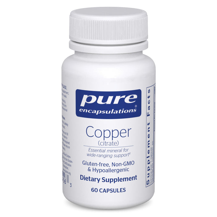 Copper (Citrate) – Highly Bioavailable Copper | 60 Capsules | Pure Encapsulations