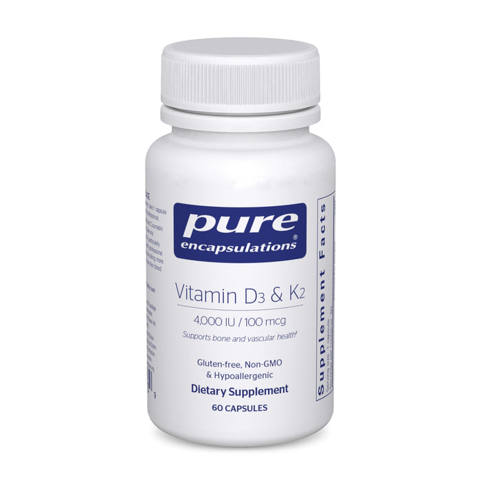 Pure Encapsulations Vitamin D3 & K2 – Bone & Vascular Health (60 Caps)