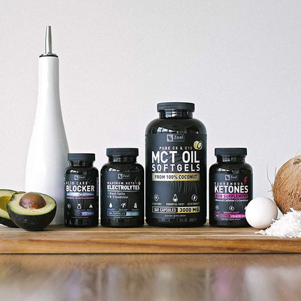 Zeal Naturals Pure MCT Oil Capsules - 3000mg, 360 Softgels | C8/C10 MCT from Coconut | Energy Support & Focus | Gluten-Free