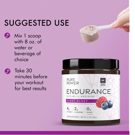 Pure Power Endurance Powder – Berry Blast | 9.1 oz / 258 g | 30 Servings | NSF Certified for Sport | Dr. Mercola