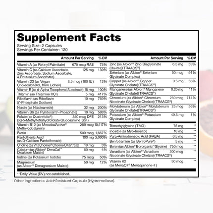 Pure Therapro Rx Methyl Multi Without Iron – Made in USA | 240 Capsules