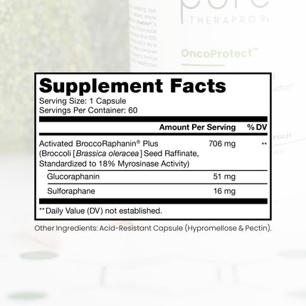 Pure Therapro Rx OncoProtect ES – High-Dose Sulforaphane (706 mg BroccoRaphanin) 2-Month USA-Made Supply