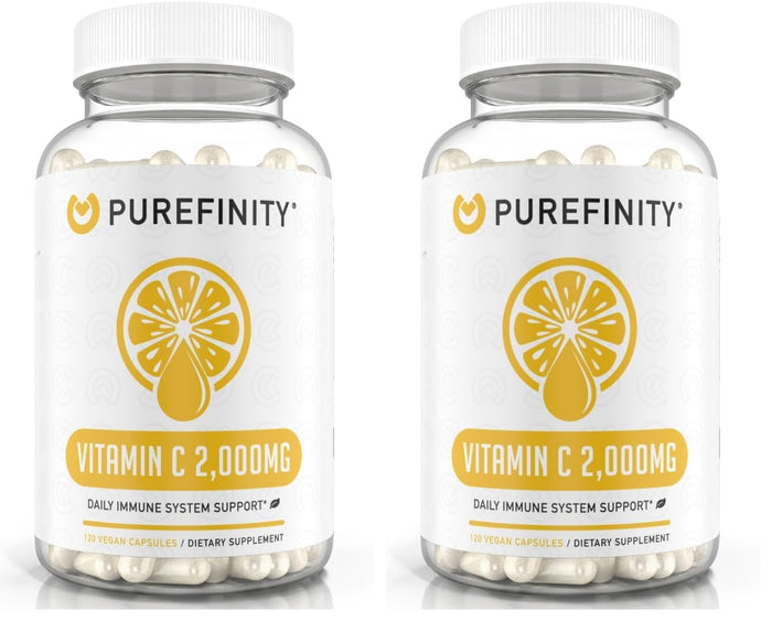 PUREFINITY Vitamin C 2000mg – Double Strength, High Absorption, 240 Capsules (Pack of 2)