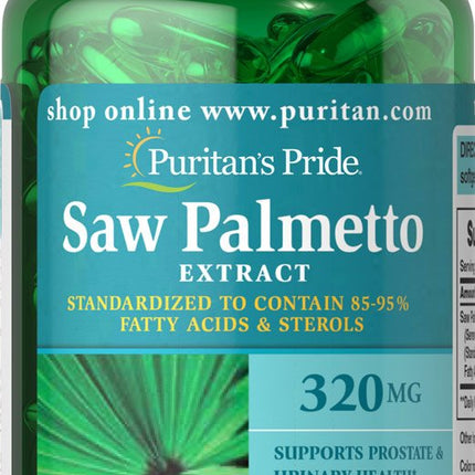 Puritan's Pride Saw Palmetto 320 mg – 60 Softgels | Prostate & Urinary Support
