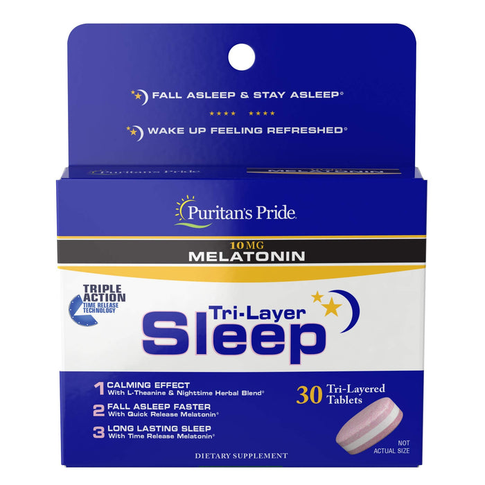 Puritan's Pride Tri-Layered Sleep Tablets, 30 Count