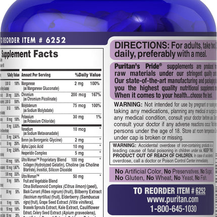 Puritan's Pride Ultra Women Multivitamin Timed Release Caplets 180 Count (Discontinued)