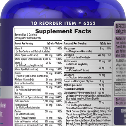 Puritan's Pride Ultra Women Multivitamin Timed Release Caplets 180 Count (Discontinued)