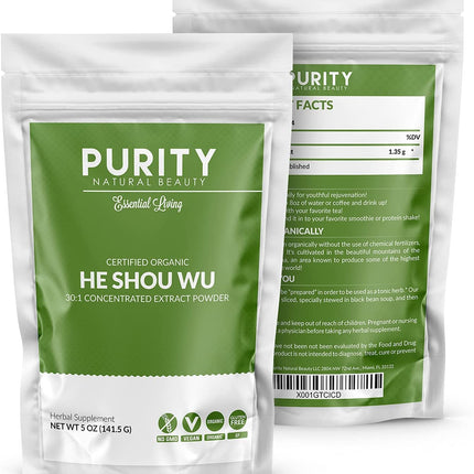 Purity Natural Beauty Organic He Shou Wu 5oz | 30:1 Fo-ti Extract