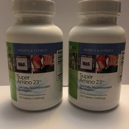 Purium Super Amino 23 (2 Pack) – 150 Vegan Tablets | BCAA & Essential Amino Acids