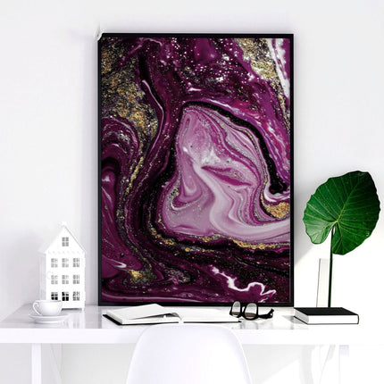 Purple Wall Art for Bedroom – Set of 3 Abstract Prints