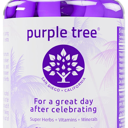 Purple Tree Post-Celebration Wellness Supplement | Liposomal DHM, Glutathione & Milk Thistle for Liver Support | 60 Capsules