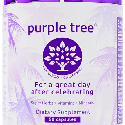 Purple Tree Post-Celebration Wellness Supplement | Liposomal DHM & Glutathione | 90 Pills