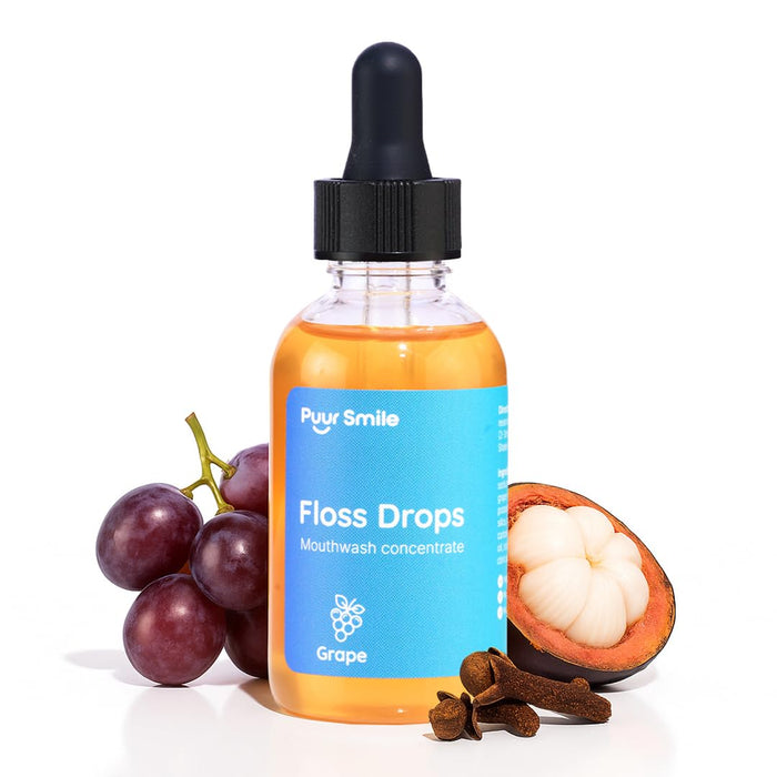 Puur Smile Floss Drop Serum – Grape Flavor Mouthwash for Water Flosser | 2oz