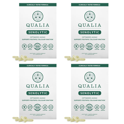 Qualia Senolytic Ultimate Formula for Enhanced Cell Repair & Rejuvenation — 2-Day Aging & Longevity Support (Pack of 4) | QUALIA LIFE SCIENCES