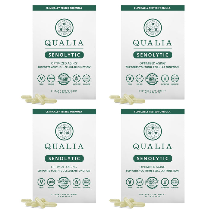 Qualia Senolytic Ultimate Formula for Enhanced Cell Repair & Rejuvenation — 2-Day Aging & Longevity Support (Pack of 4) | QUALIA LIFE SCIENCES