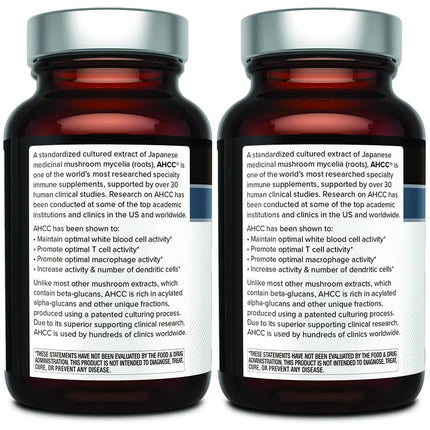Quality of Life AHCC Kinoko Platinum 750 mg – Premium Immune Support (Pack of 2, 60 Count Bottles)