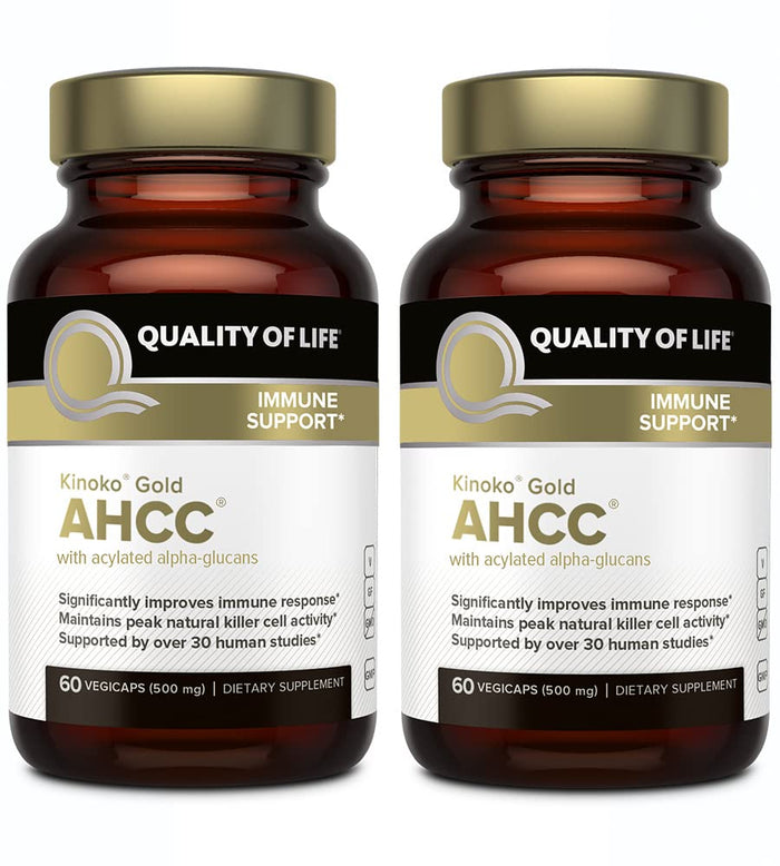 Quality of Life Premium Kinoko Gold AHCC Supplement - Pack of 2