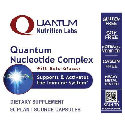 Quantum Nucleotide Complex Beta Glucan Immune Support - 400 mg 1,3 Beta-Glucan per Serving | 90 Vegetarian Capsules | Quantum Nutrition Labs