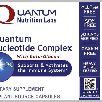 Quantum Nucleotide Complex Beta Glucan Immune Support - 400 mg 1,3 Beta-Glucan per Serving | 90 Vegetarian Capsules | Quantum Nutrition Labs