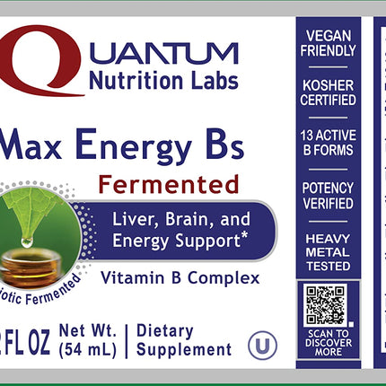 Quantum Nutrition Labs Max Energy B – Liquid Vitamin B Complex (2 Fl Oz)