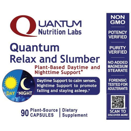 Quantum Relax and Slumber - Sleep Support with Magnesium Malate & L-Theanine (90 Capsules)