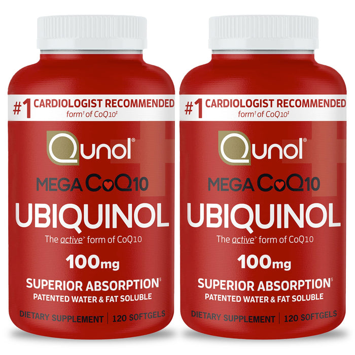 Qunol Mega Ubiquinol CoQ10 100mg – Superior Absorption, 240 Softgels (Pack of 2)