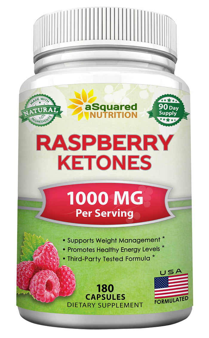 aSquared Nutrition Raspberry Ketones 1000mg - 180 Capsules | 3-Month Supply