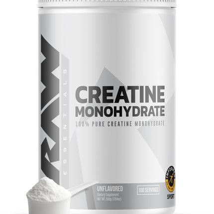 RAW Nutrition Creatine Monohydrate Powder - Unflavored, 100 Servings